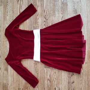(S) Velvet Fit & Flare Handmade Mini Dress Holiday Party Dance Fancy Date Night